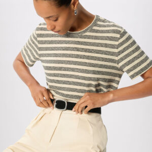 Yellow Stripe Linen T-Shirt