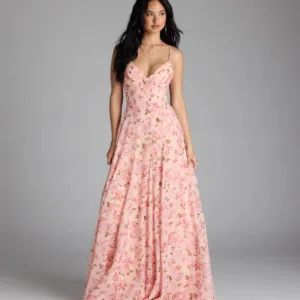 Windsor Ysabella Lace-Up A-Line Floral Chiffon Formal Dress Ysabella Lace-Up A-Line Floral Chiffon Formal Dress