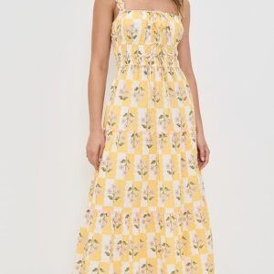 Saylor Zarina Floral Block Print Midi Dress Zarina Floral Block Print Midi Dress