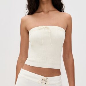 Reformation Zazie Cotton Strapless Sweater