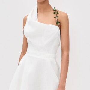 Azulu Zelda Mini Dress with an asymmetrical neckline