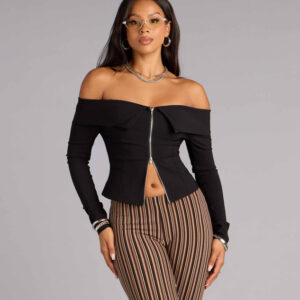 Windsor Zip Me Up Off-The-Shoulder Top